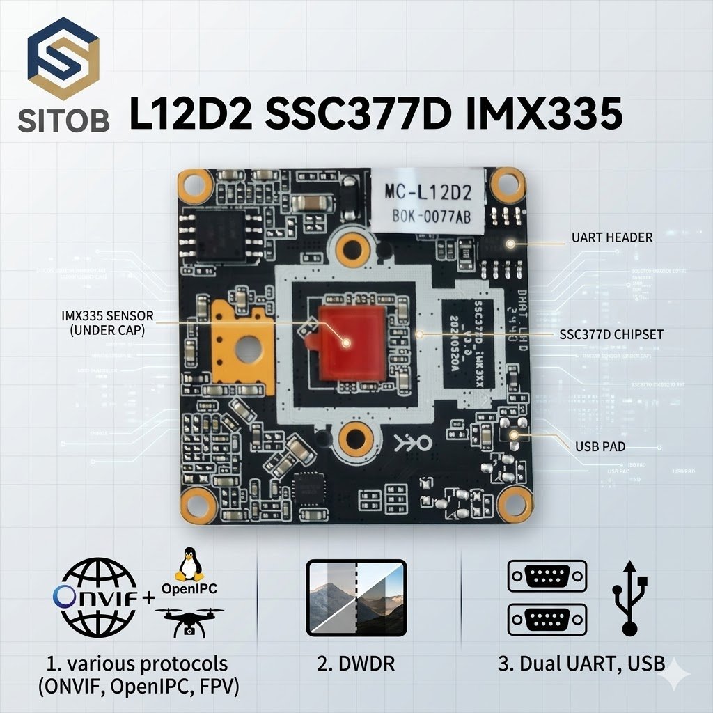 MC-L12D2 5MP Dual-Light IPC Module – Sony IMX335 Starlight 38x38mm PCB