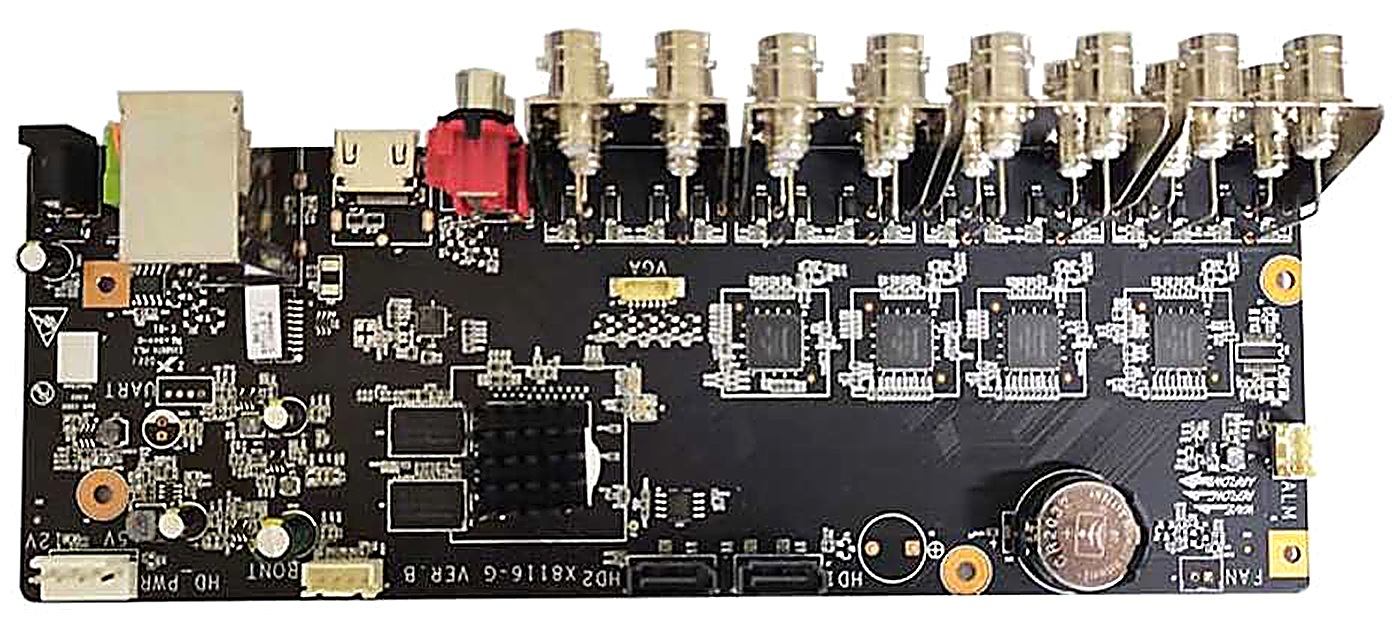 XVR301-16G 16CH Hybrid XVR Board – TVI/AHD/CVI/CVBS/IP 5MP PCB Board
